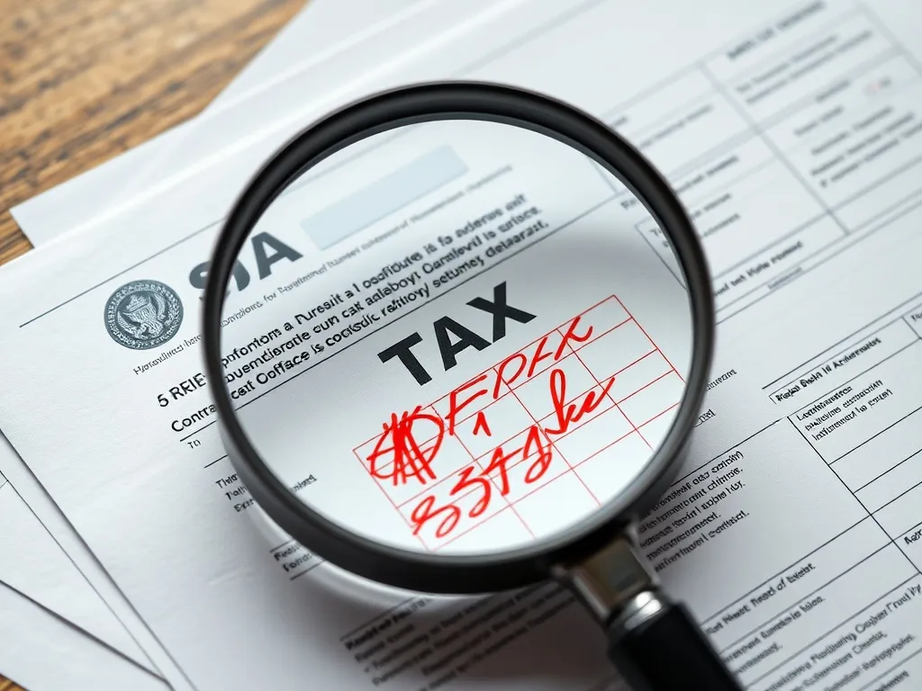 A close-up of a magnifying glass over a stack of official go